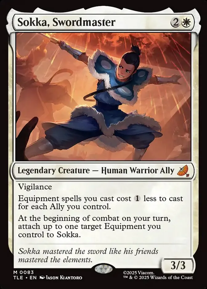 2025 Avatar: The Last Airbender Eternal Sokka, Swordmaster #83 mythic card image