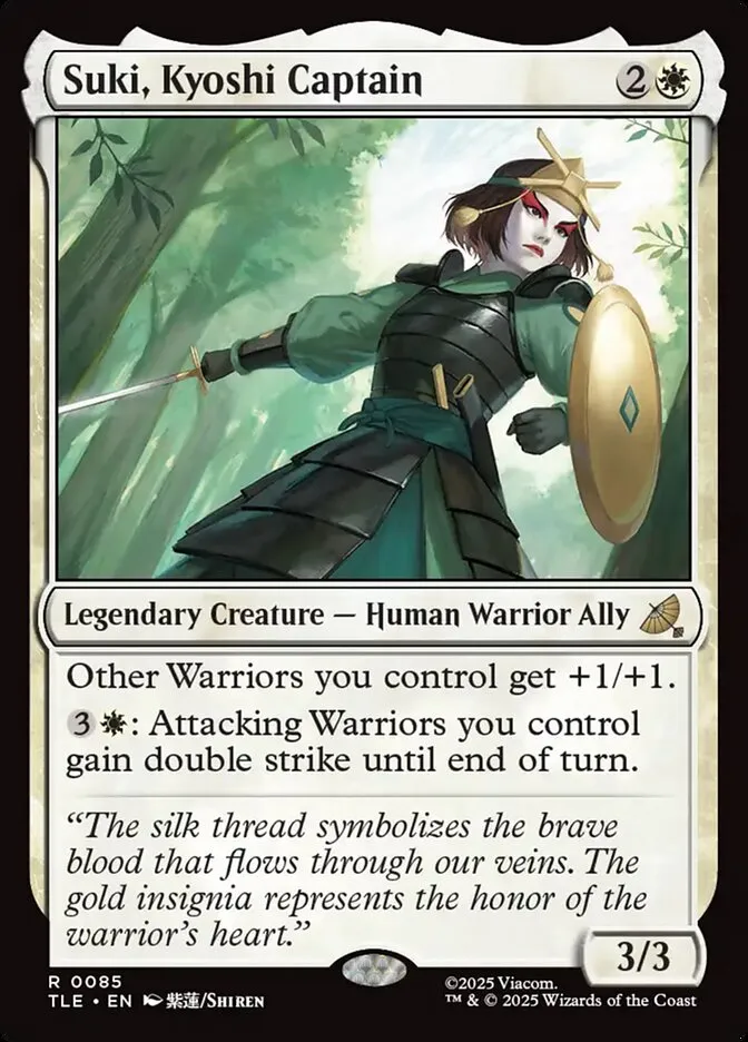 2025 Avatar: The Last Airbender Eternal Suki, Kyoshi Captain #85 rare card image