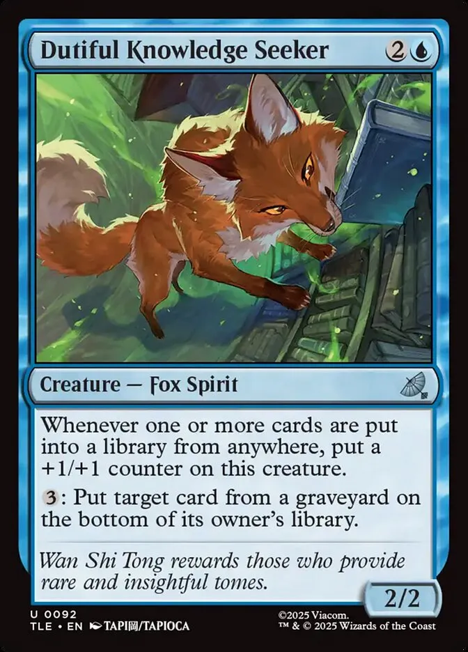 2025 Avatar: The Last Airbender Eternal Dutiful Knowledge Seeker #92 uncommon card image
