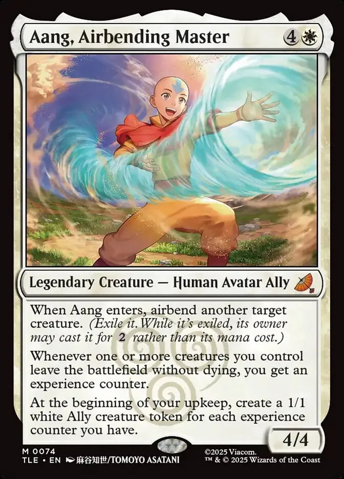 2025 Avatar: The Last Airbender Eternal Aang, Airbending Master #74 mythic card image