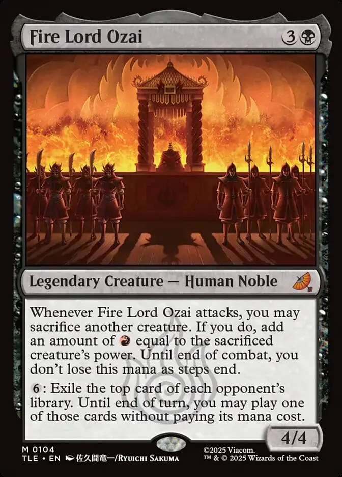 2025 Avatar: The Last Airbender Eternal Fire Lord Ozai #104 mythic card image
