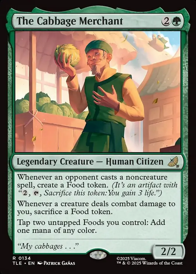 2025 Avatar: The Last Airbender Eternal The Cabbage Merchant #134 rare card image