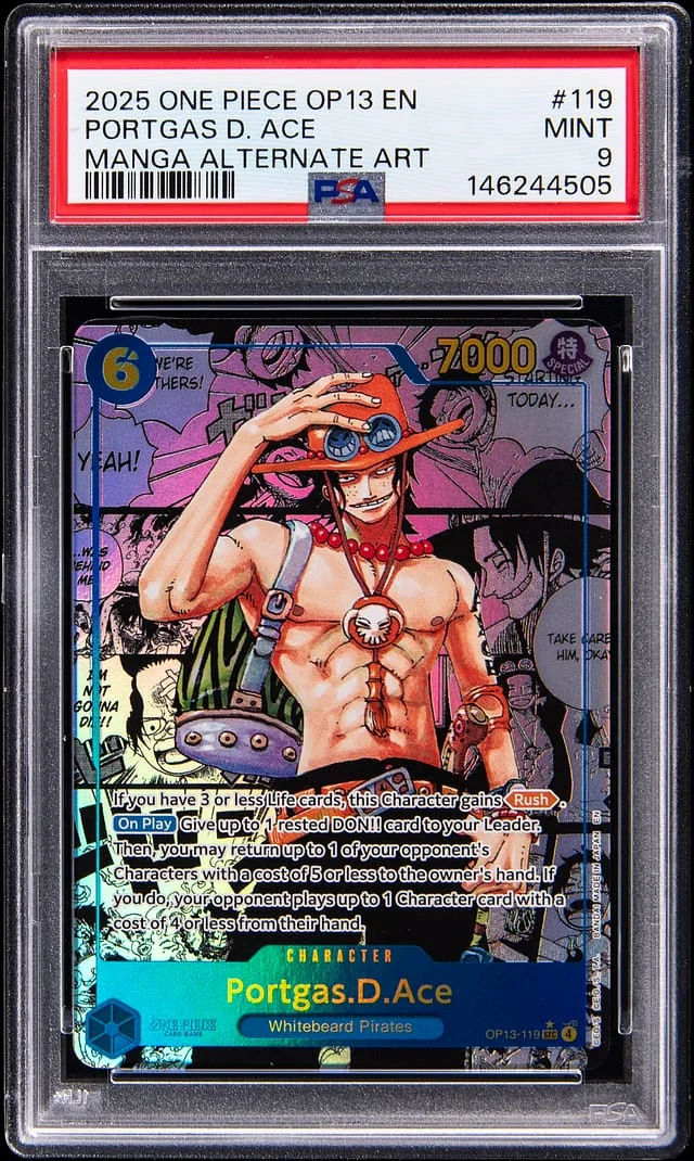 2025 One Piece Carrying On His Will Manga Alternate Art Portgas D. #119 card image