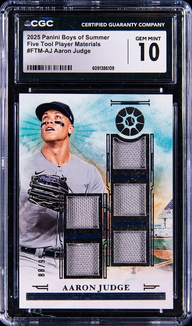 2025 Panini Aaron Judge Boys Of Summer Five Tool Player Materials #FTM-AJ card image