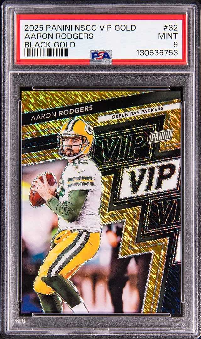 2025 Panini Aaron Rodgers NSCC VIP Gold Black Gold #32 card image