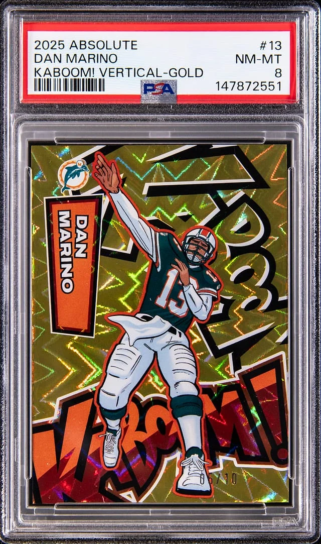 2025 Panini Absolute Dan Marino Kaboom! Vertical Gold #13 card image
