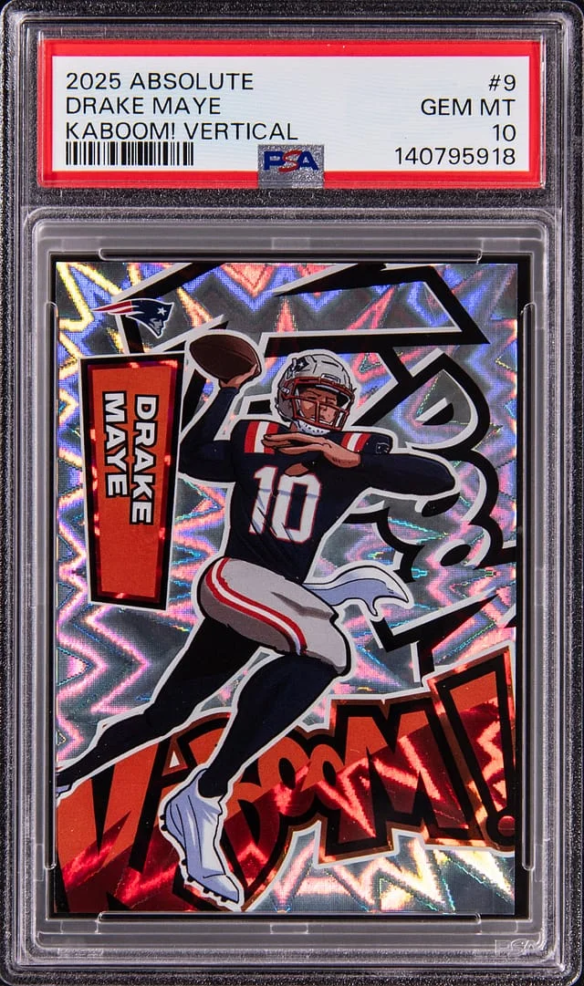 2025 Panini Absolute Drake Maye Kaboom! Vertical #9 card image