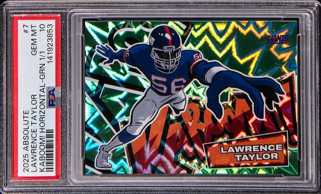 2025 Panini Absolute Lawrence Taylor Kaboom! Horizontal Green #7 card image