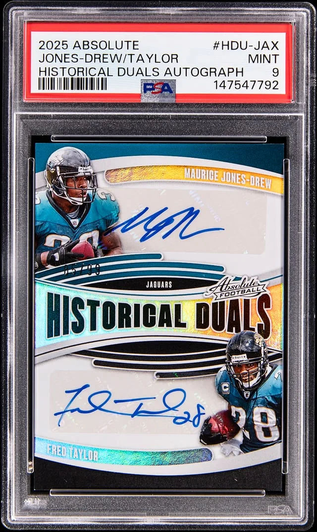 2025 Panini Absolute Maurice Jones-Drew/Fred Taylor Historical Duals Autograph #HDU-JAX card image