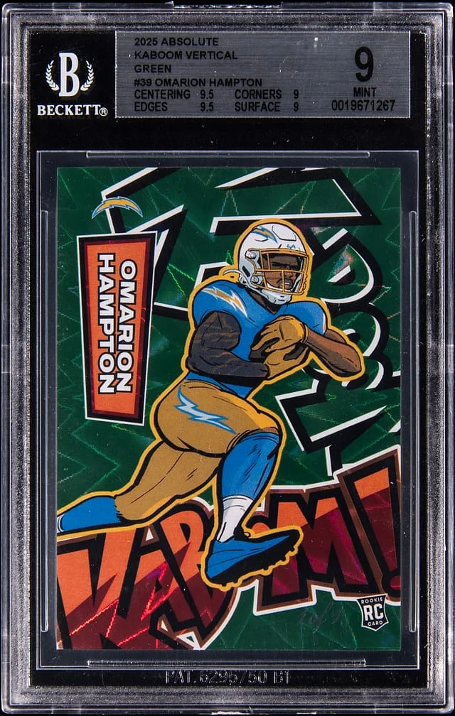 2025 Panini Absolute Omarion Hampton Kaboom! Vertical Green #39 card image