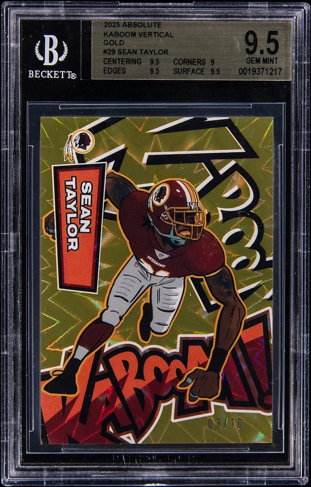 2025 Panini Absolute Sean Taylor Kaboom! Vertical Gold #29 card image