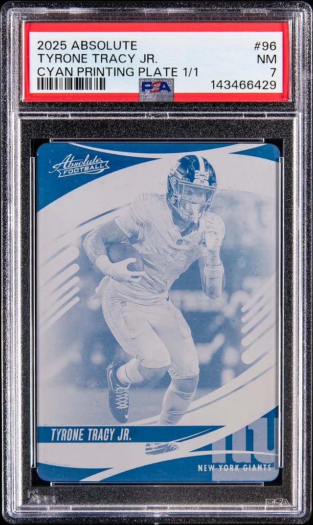 2025 Panini Absolute Tyrone Tracy Jr. Cyan Printing Plate #96 card image