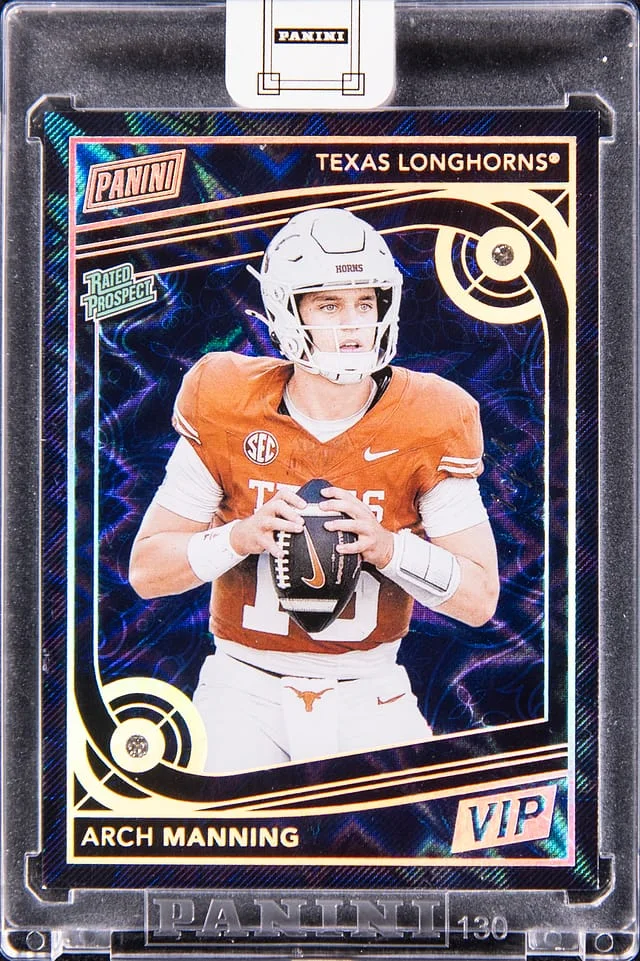 2025 Panini Arch Manning The National VIP Dual Double Diamond Gems #AM card image