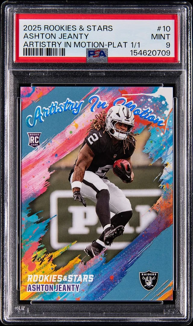 2025 Panini Ashton Jeanty Rookies & Stars Artistry in Motion Platinum #10 card image
