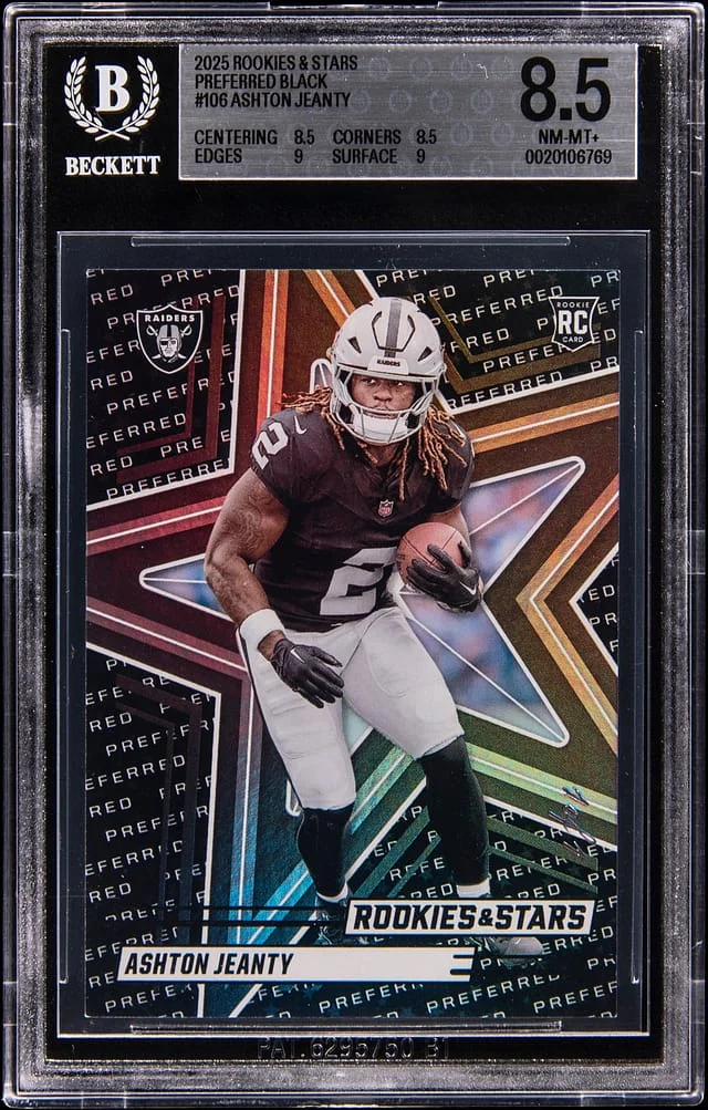 2025 Panini Ashton Jeanty Rookies & Stars Preferred Black #106 card image