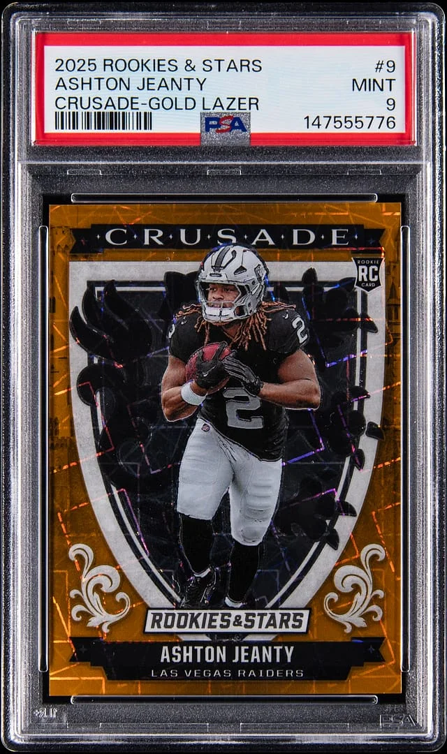 2025 Panini Ashton Jeanty Rookies & Stars Crusade-Gold Lazer #9 card image