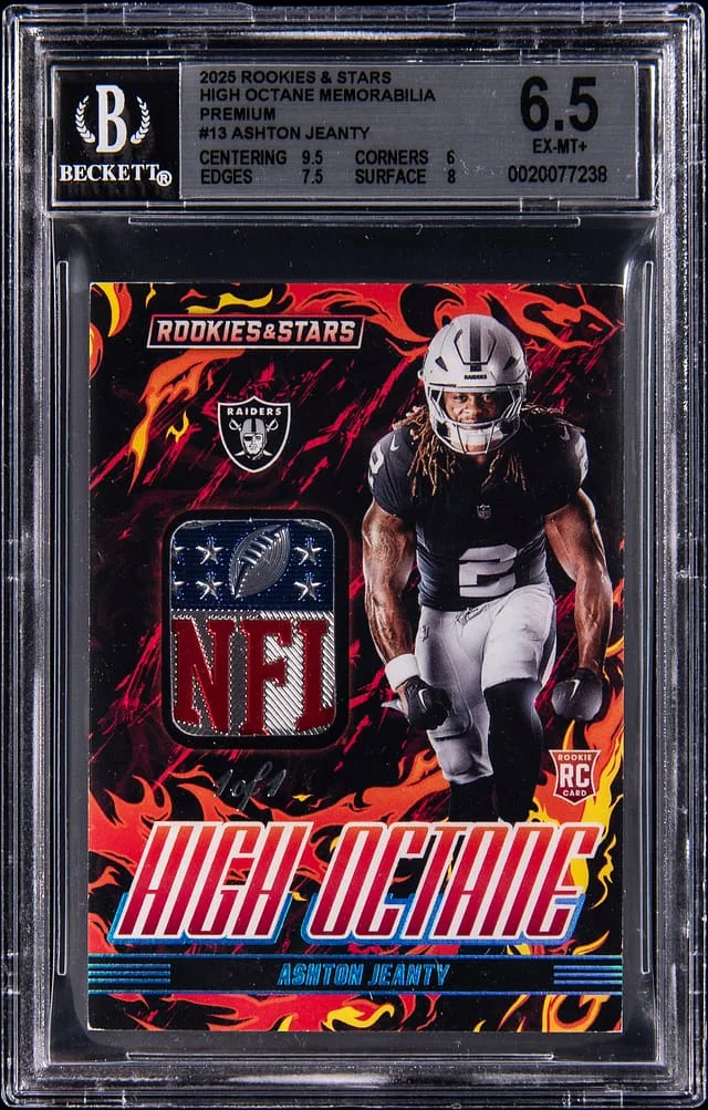 2025 Panini Ashton Jeanty Rookies & Stars High Octane Memorabilia Premium #HOM-AJY card image