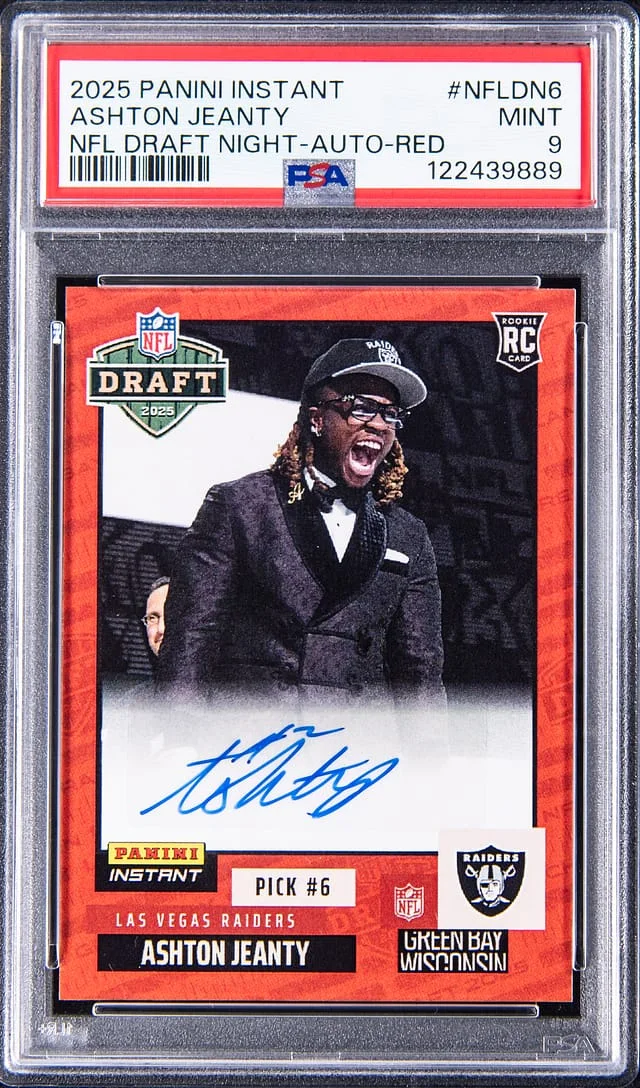2025 Panini Ashton Jeanty Instant NFL Draft Night Autograph Red #NFLDN6 card image