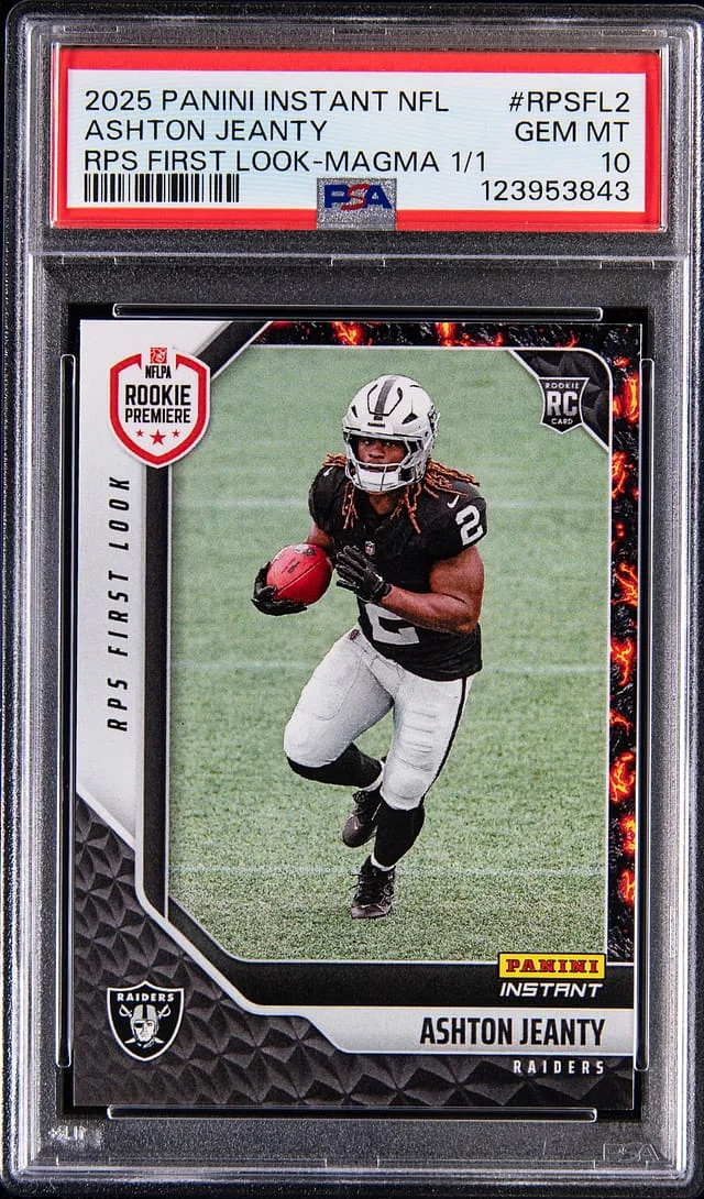 2025 Panini Ashton Jeanty Instant NFL RPS First Look Autograph Water #RPSFL-2 card image