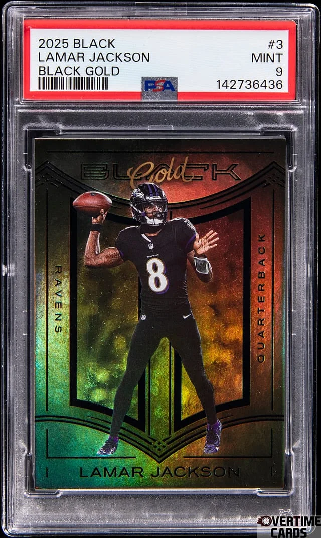 2025 Panini Black Lamar Jackson Black Gold #3 card image