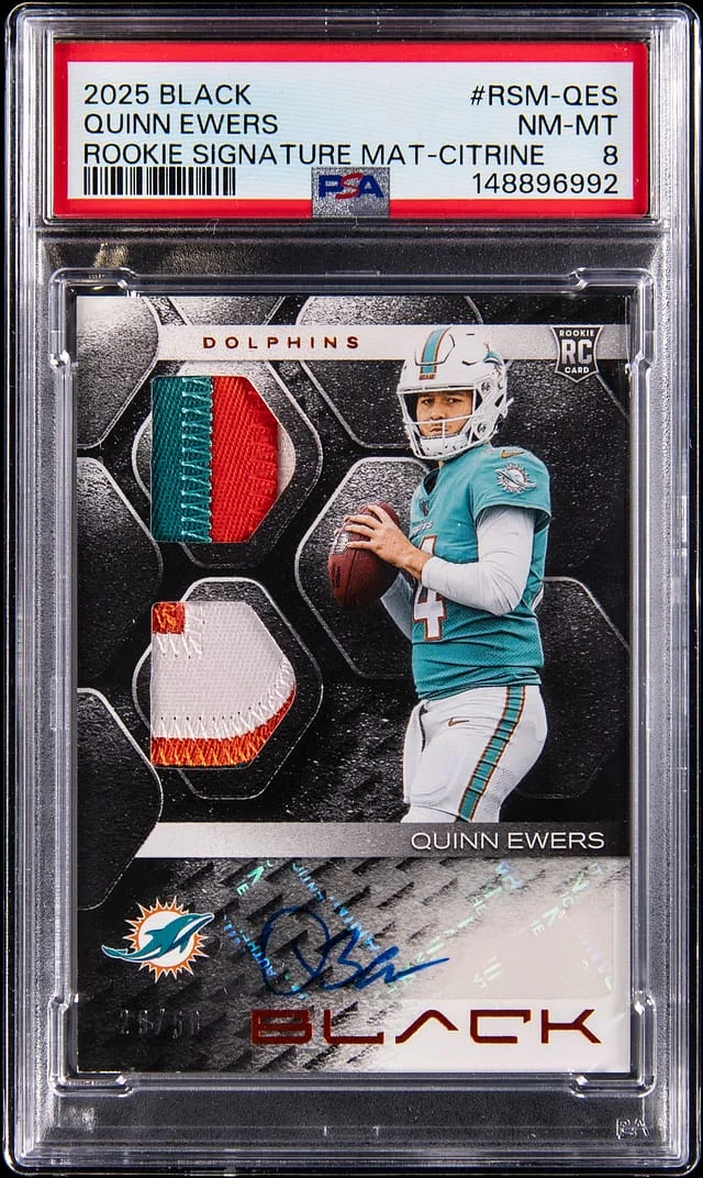 2025 Panini Black Quinn Ewers Signature Materials Citrine #RSM-QES card image