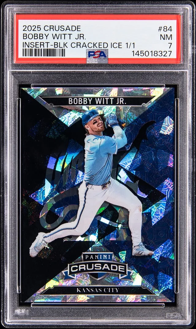 2025 Panini Bobby Witt Jr. Crusade Insert Black Cracked Ice #84 card image