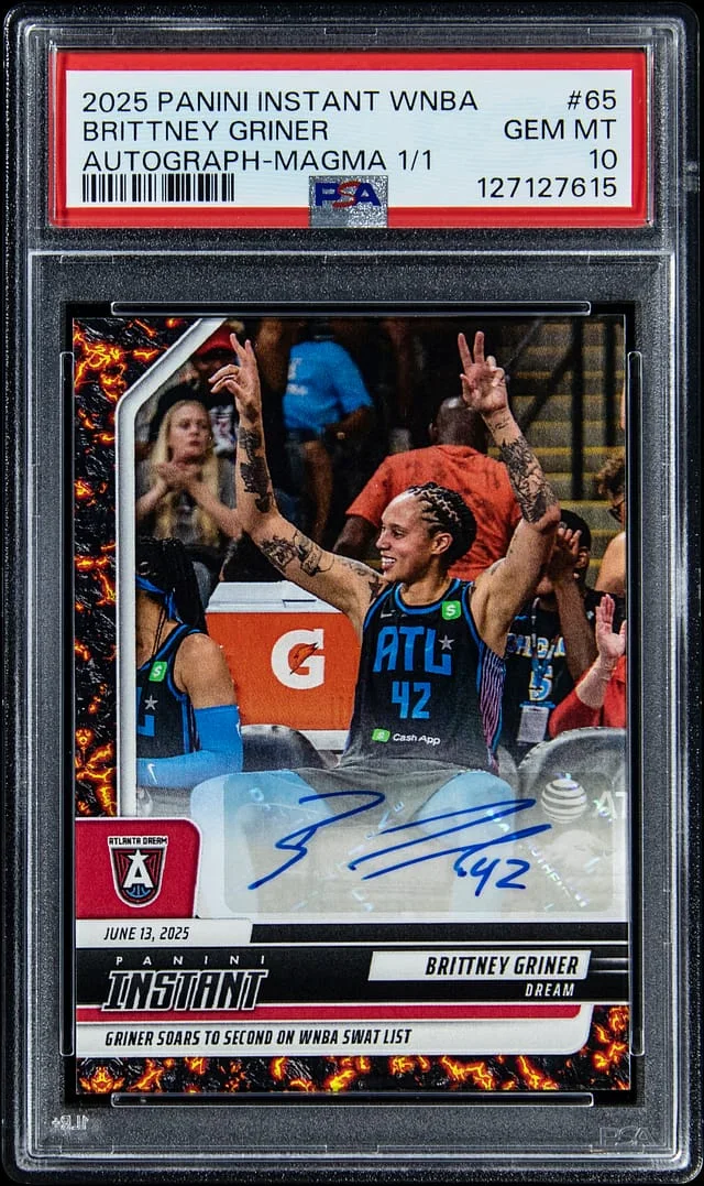 2025 Panini Brittney Griner Instant WNBA Autograph - Magma #65 card image