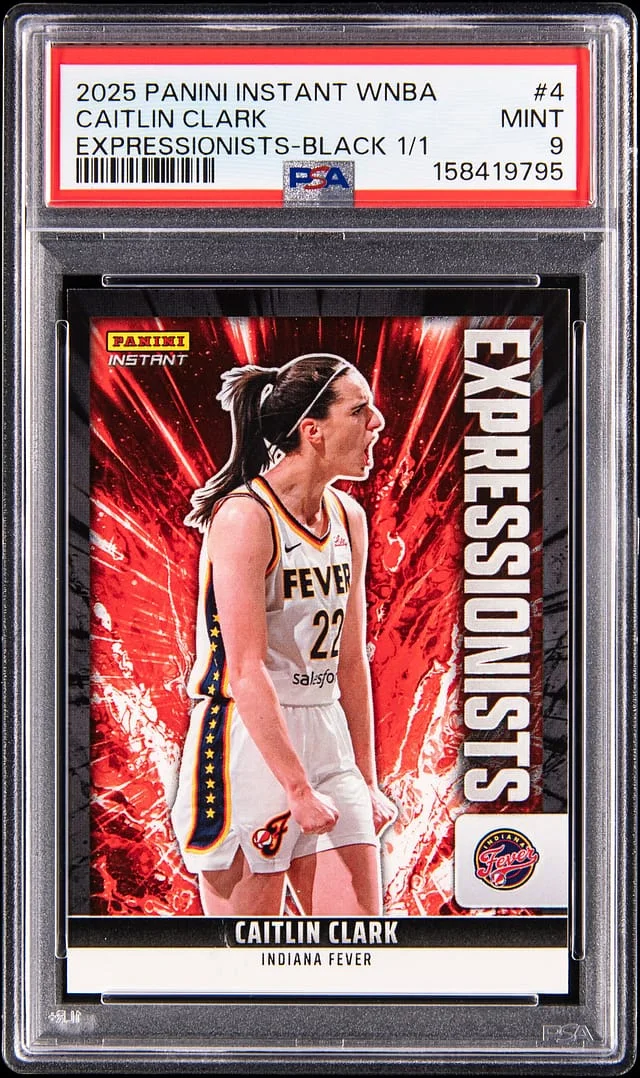 2025 Panini Caitlin Clark Instant WNBA Expressionists Black #4 card image