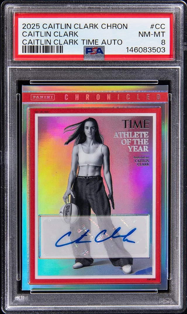 2025 Panini Caitlin Clark Chronicled Time Autograph Prizm #CAH-CC card image