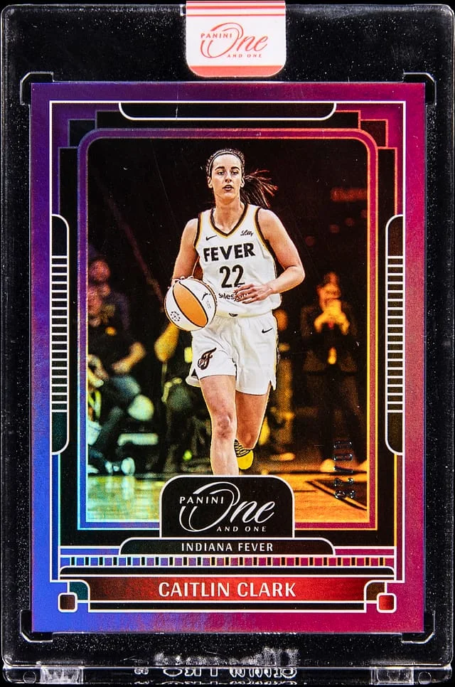 2025 Panini Caitlin Clark - Panini Encased WNBA One & One Purple #1 card image