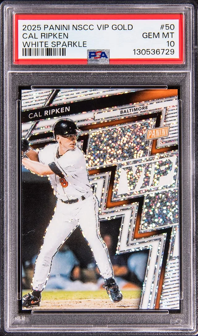 2025 Panini Cal Ripken NSCC VIP Gold White Sparkle #50 card image