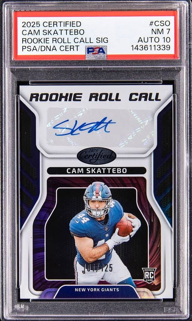 2025 Panini Certified Cam Skattebo Roll Call Signatures #RRC-CSO card image