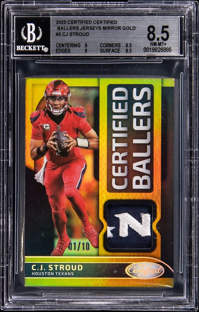 2025 Panini Certified CJ Stroud Ballers Jerseys Mirror Gold #CBM-CSD card image