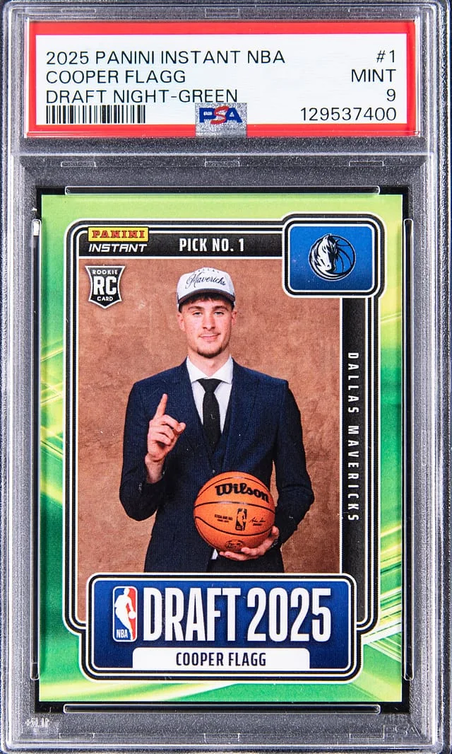 2025 Panini Cooper Flagg Instant NBA Draft Night Green #1 card image