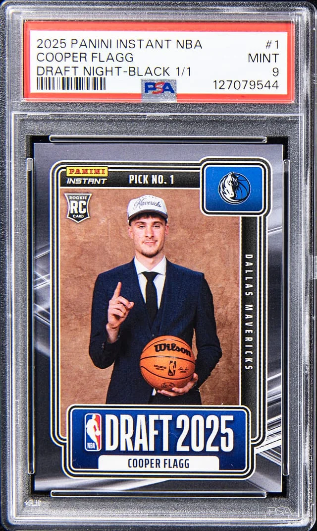 2025 Panini Cooper Flagg - First NBA-Licensed 1/1 Instant NBA Draft Night Black #NBADN-1 card image
