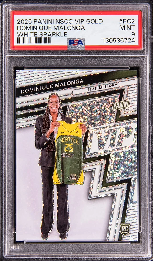 2025 Panini Dominique Malonga NSCC VIP Gold Black #RC2 card image