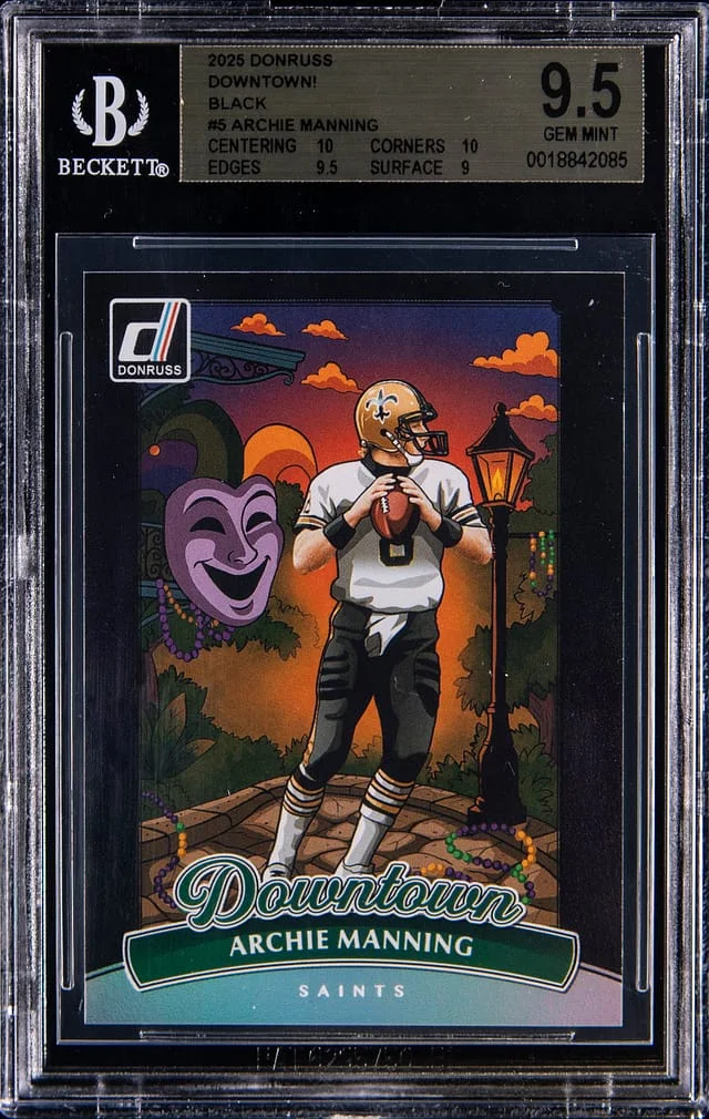 2025 Panini Donruss Archie Manning Downtown! Black #5 card image
