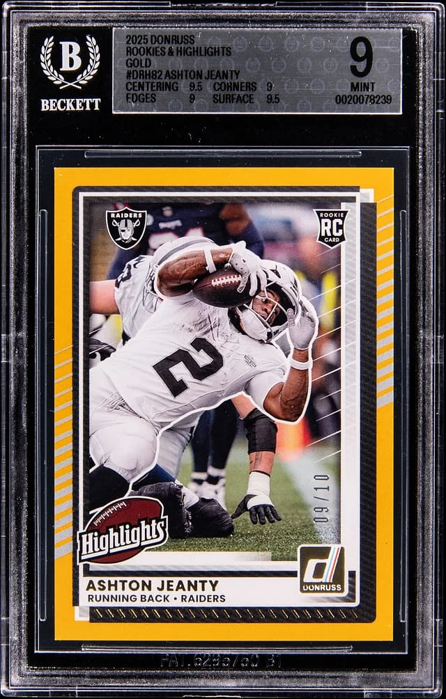 2025 Panini Donruss Ashton Jeanty Rookies & Highlights Gold #DRH-92 card image