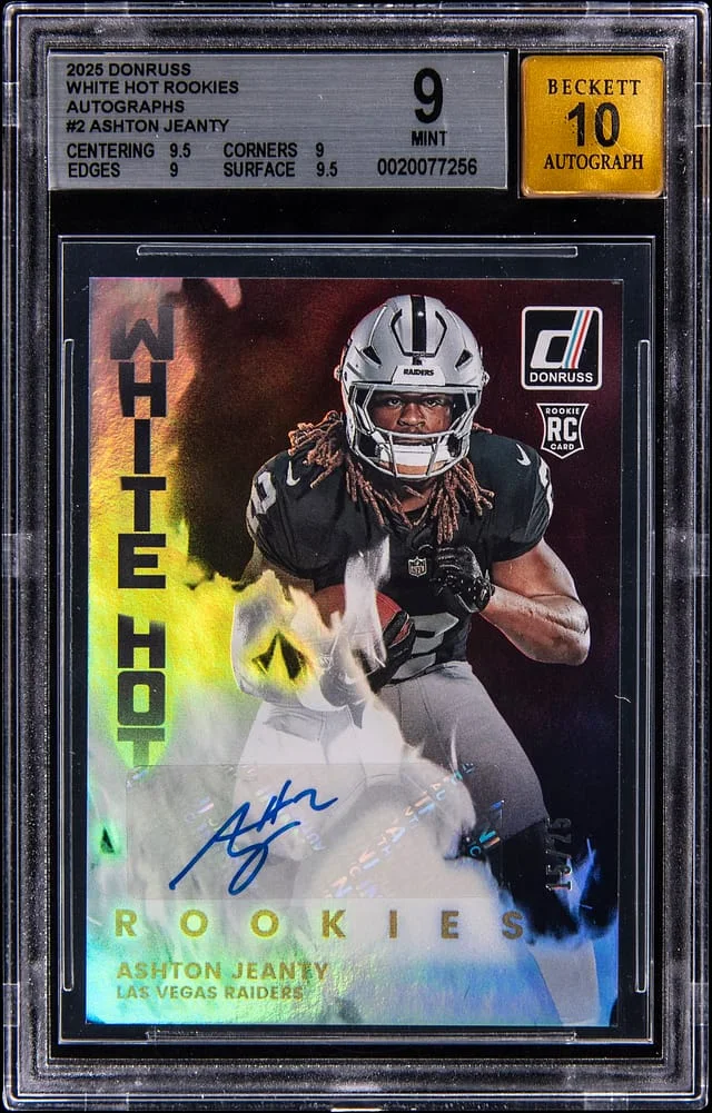 2025 Panini Donruss Ashton Jeanty White Hot Rookies Autographs #WHR-ASJ card image