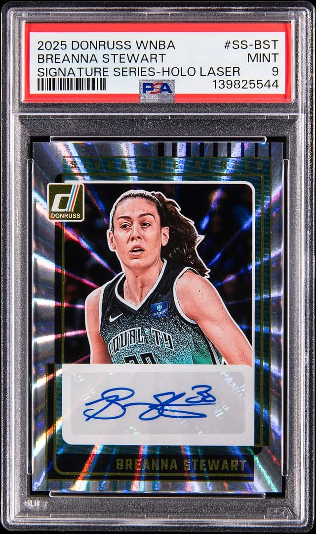 2025 Panini Donruss Breanna Stewart WNBA Signature Series Holo Laser #SS-BST card image