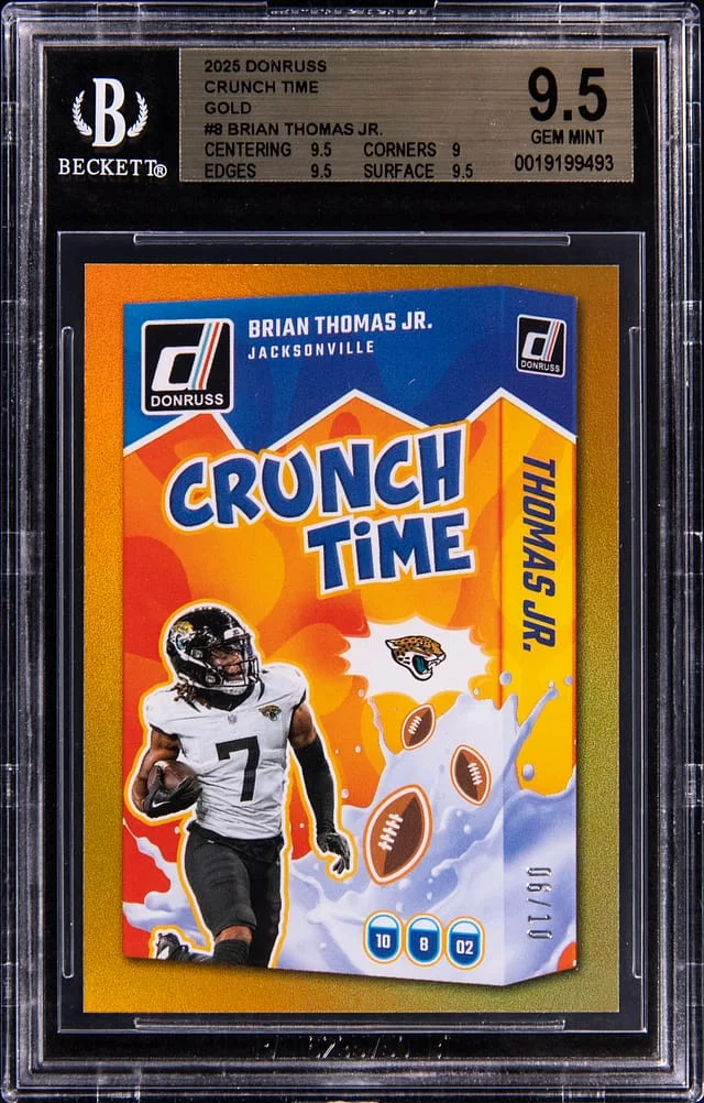2025 Panini Donruss Brian Thomas Jr. Crunch Time Gold #CRU-BTH card image