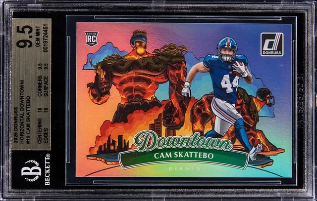 2025 Panini Donruss Cam Skattebo Horizontal Downtown! #19 card image
