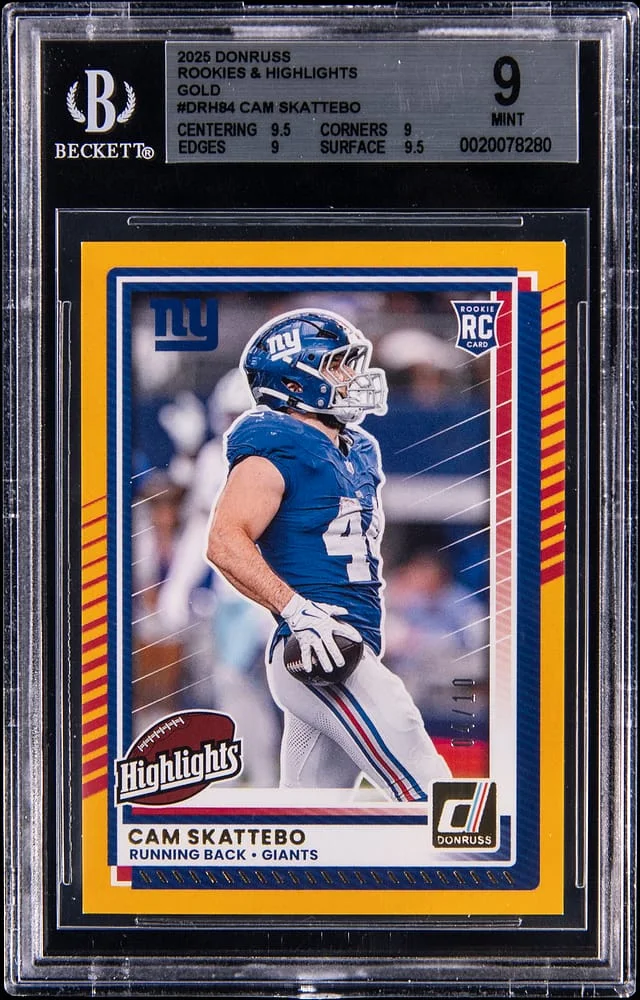 2025 Panini Donruss Cam Skattebo & Highlights Gold #DRH-84 card image