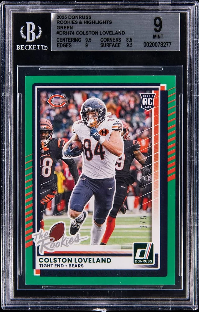 2025 Panini Donruss Colston Loveland Rookies & Highlights Green #DRH-74 card image