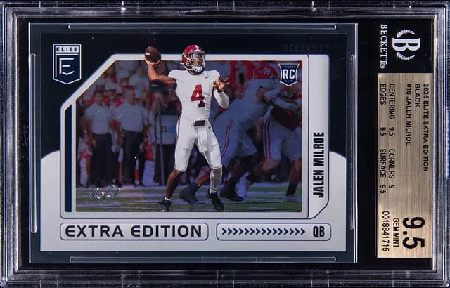 2025 Panini Donruss Elite Extra Edition Jalen Milroe Black #16 card image