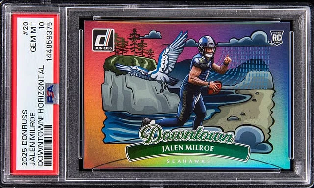 2025 Panini Donruss Jalen Milroe Downtown! Horizontal #20 card image