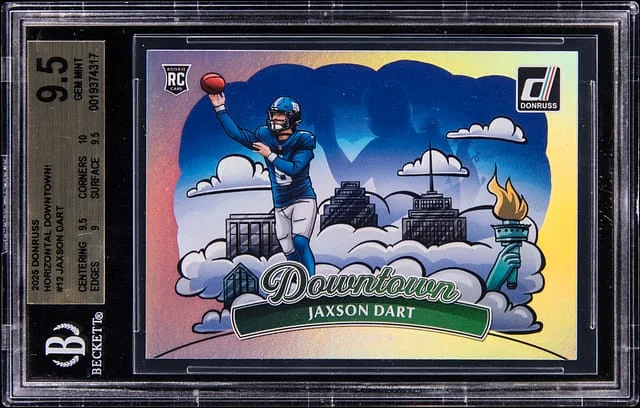 2025 Panini Donruss Jaxson Dart Horizontal Downtown! #12 card image