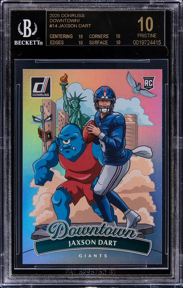 2025 Panini Donruss Jaxson Dart Downtown! #14 card image