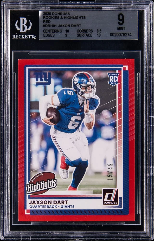 2025 Panini Donruss Jaxson Dart Rookies & Highlights Red #DRH-91 card image