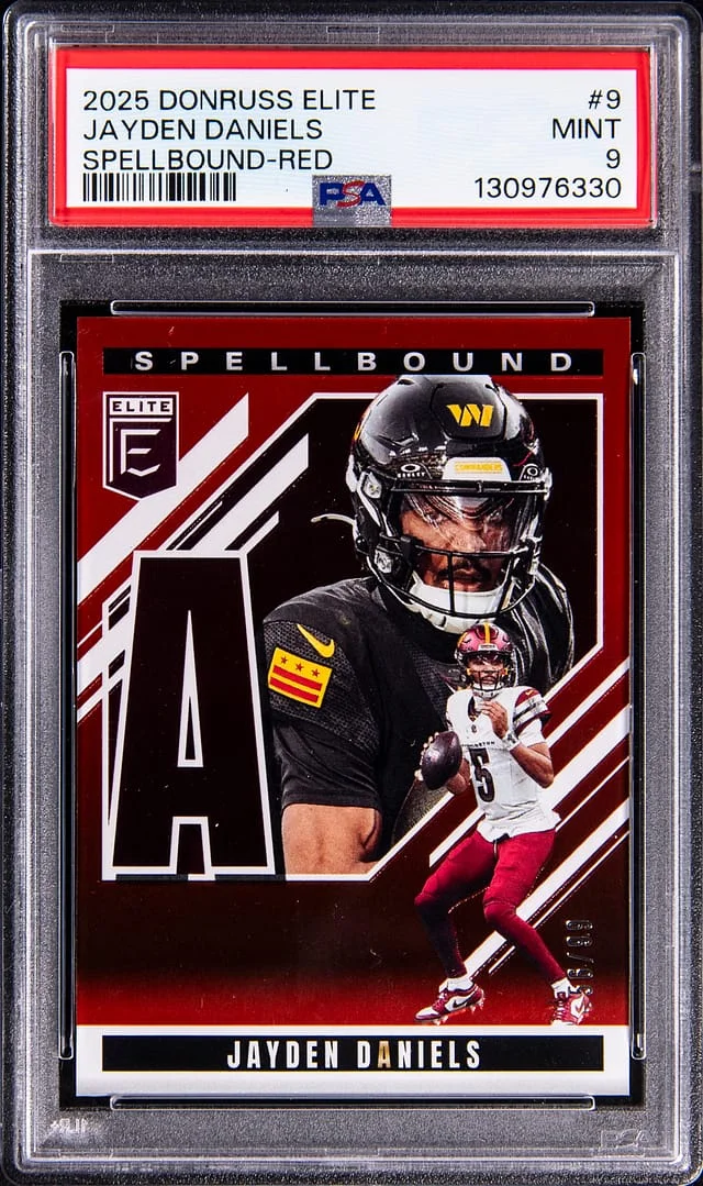 2025 Panini Donruss Jayden Daniels Elite Spellbound Red #9 card image